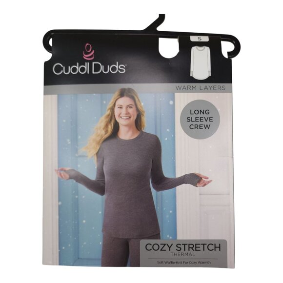 Cuddl Duds Cozy Stretch Thermal Long Sleeve Crew Small Thumbholes Womens Top - Picture 7 of 10
